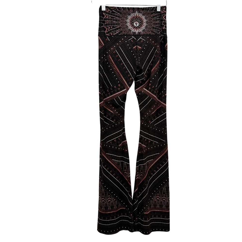 Yoga Democracy Leggings Womens S Brown Geometric Mandala Flare Yoga Bell Bottoms - Picture 4 of 8